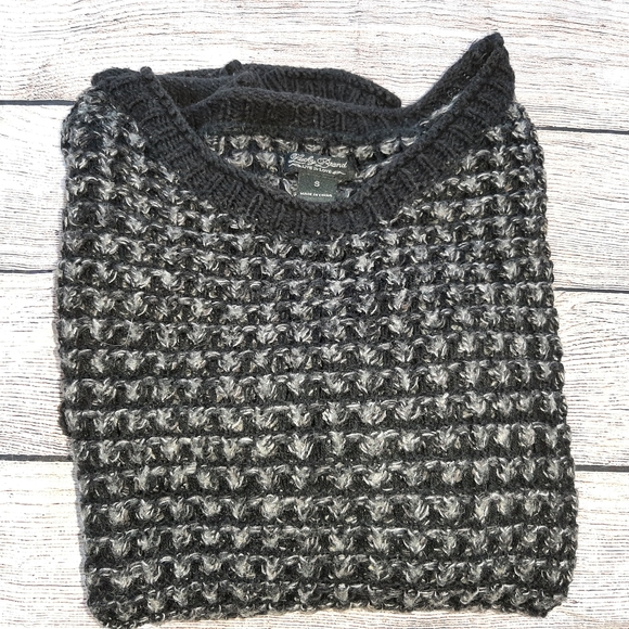 Lucky Brand Open Weave Black and Gray Sweater SM - Picture 6 of 12